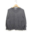【中古】アフタヌーンティー Afternoon Tea WARDROBE Vネック ニット セーター 長袖 薄手 MR グレー 灰 /FT5 レディース 【ベクトル 古着】 231028