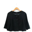 【中古】シェロー chereaux ノーカラー ジャケット 七分袖 コットン 36 ブラック 黒 /KT3 レディース 【ベクトル 古着】 231214(4)