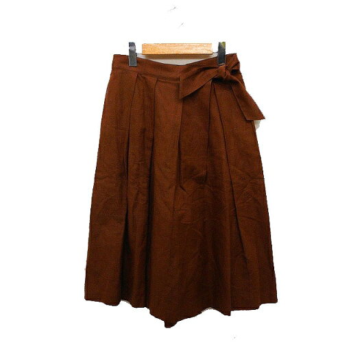 【中古】アッシュ H /standard タック ガウチョパンツ ひざ下丈 ワイド フロントクロス 柄 リボン 麻 S ブラウン 茶 /FT29 レディース 【ベクトル 古着】 231118 【中古】アッシュ H /standard タック ガウチョパンツ ひざ下丈 ワイド フロントクロス 柄 リボン 麻 S ブラウン 茶 /FT29 レディース 【ベクトル 古着】 231118
