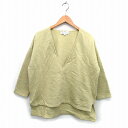 【中古】ロペピクニック ROPE Picnic カットソー 裏起毛 プランジングネック ロングテール オーバーサイズ 長袖 38 くすみイエロー /NT19 レディース 【ベクトル 古着】 231222
