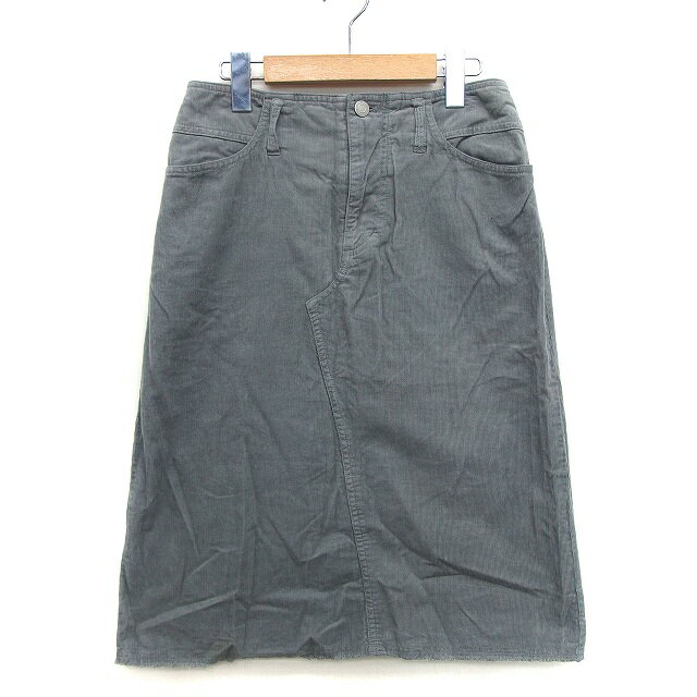 【中古】ベイフロー BAYFLOW コーデュロイ スカート Aライン ロング シンプル 切りっぱなし コットン 綿 3 グレー 灰 /HT1 レディース ..