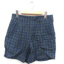 【中古】マカフィー MACPHEE トゥモローランド パンツ キュロット ショート チェック ポケット 38 リネン グリーン 緑 /C レディース 【ベクトル...