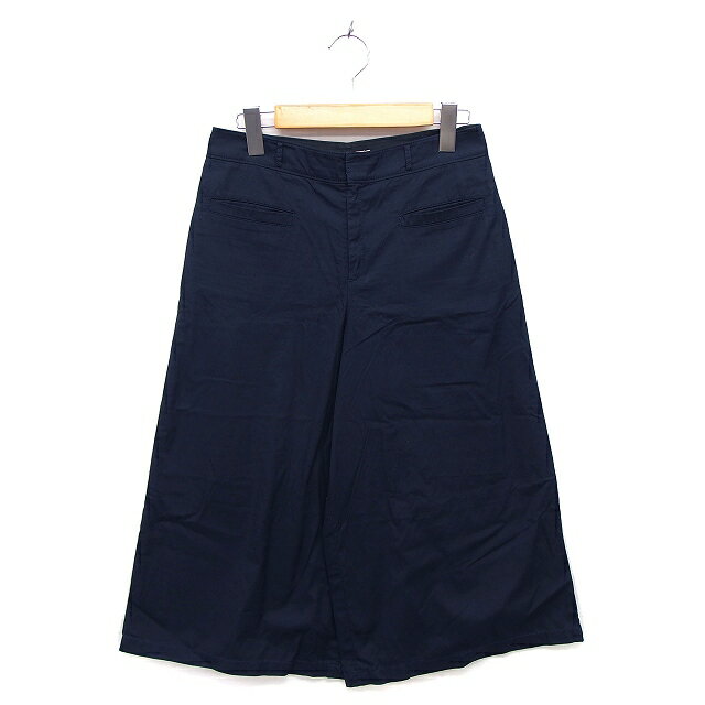 【中古】ヒューマンウーマン HUMAN WOMAN ガウチョパンツ ワイド クロップド コットン 綿 シンプル ジップフライ S 紺 ネイビー /NT16 レディース 【ベクトル 古着】 240216