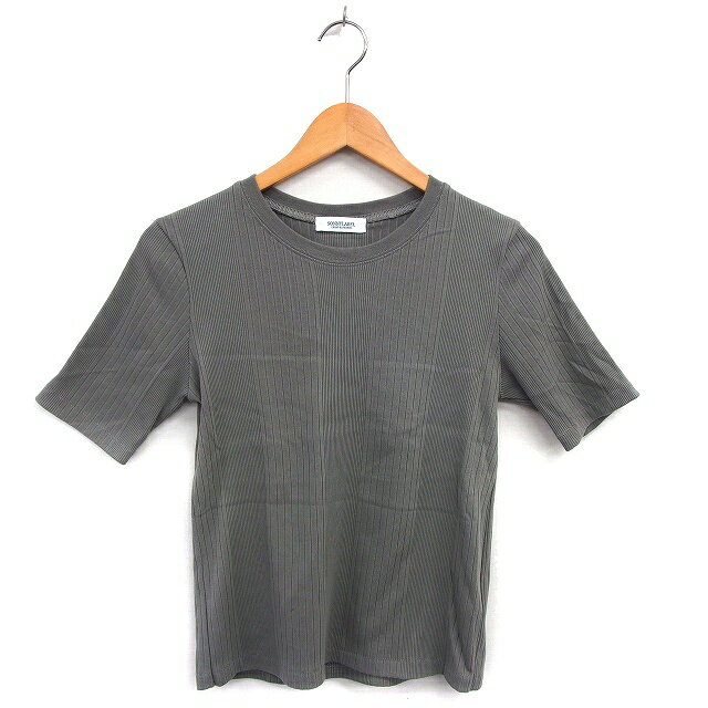 【中古】アーバンリサーチ サニーレーベル URBAN RESEARCH Sonny Label カットソー ニット リブ クルーネック コットン混 半袖 F グレー /NT33 レディース 【ベクトル 古着】 240215