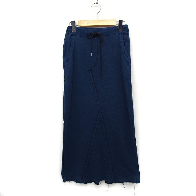 【中古】アズールバイマウジー AZUL by moussy イージー ペンシルスカート タイトスカート ロング丈 無地 コットン 綿 S ネイビー 紺 /FT8 レディース 【ベクトル 古着】 240214