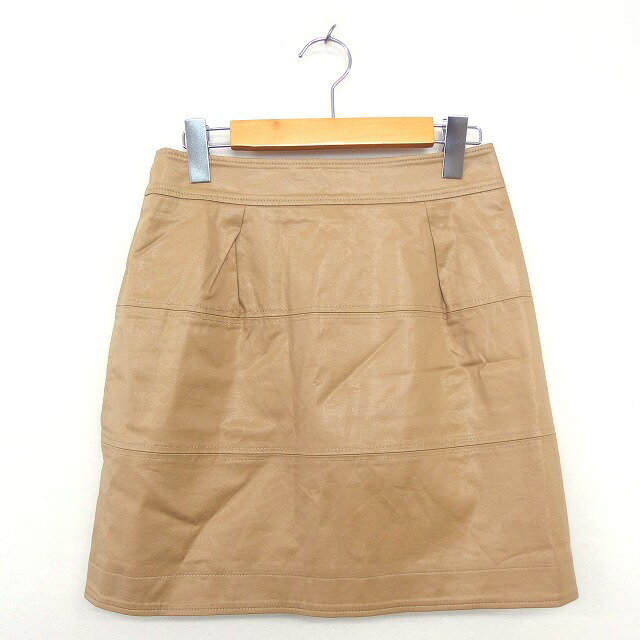 【中古】ストロベリーフィールズ STRAWBERRY-FIELDS スカート ミニ 台形 無地 シンプル ファスナー ベージュ /C レディース 【ベクトル 古着】 240122