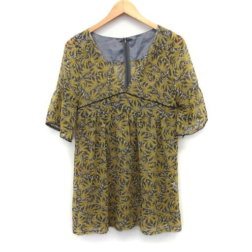 【中古】キャサリンロス KATHARINE ROSS チュニック ブラウス 花柄 透け感 レース 七分袖 Vネック MA マスタードイエロー 黄 /HT22 レディース 【ベクトル 古着】 240212 【中古】キャサリンロス KATHARINE ROSS チュニック ブラウス 花柄 透け感 レース 七分袖 Vネック MA マスタードイエロー 黄 /HT22 レディース 【ベクトル 古着】 240212