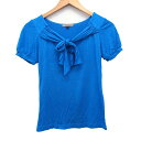 【中古】プロポーション ボディドレッシング PROPORTION BODY DRESSING カットソー Tシャツ ボウタイ 無地 シンプル 半袖 Vネック 2 ライトブルー 青 /HT2 レディース 【ベクトル 古着】 240212(4)