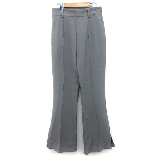 【中古】スライ SLY フレア パンツ ブーツカット 無地 シンプル シーム 裾スリット 2 グレー 灰 /HT20 レディース 【ベクトル 古着】 240201 【中古】スライ SLY フレア パンツ ブーツカット 無地 シンプル シーム 裾スリット 2 グレー 灰 /HT20 レディース 【ベクトル 古着】 240201
