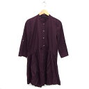 【中古】ザラウーマン ZARA WOMAN シャツワンピース フレア ひざ丈 透け感 コットン 綿 長袖 S 茶 ブラウン /NT21 レディース 【ベクトル ...