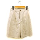 【中古】ディスコート Discoat パンツ ワイド ショート タック センタープレス ジップフライ M ベージュ /NT3 レディース 【ベクトル 古着】 2...