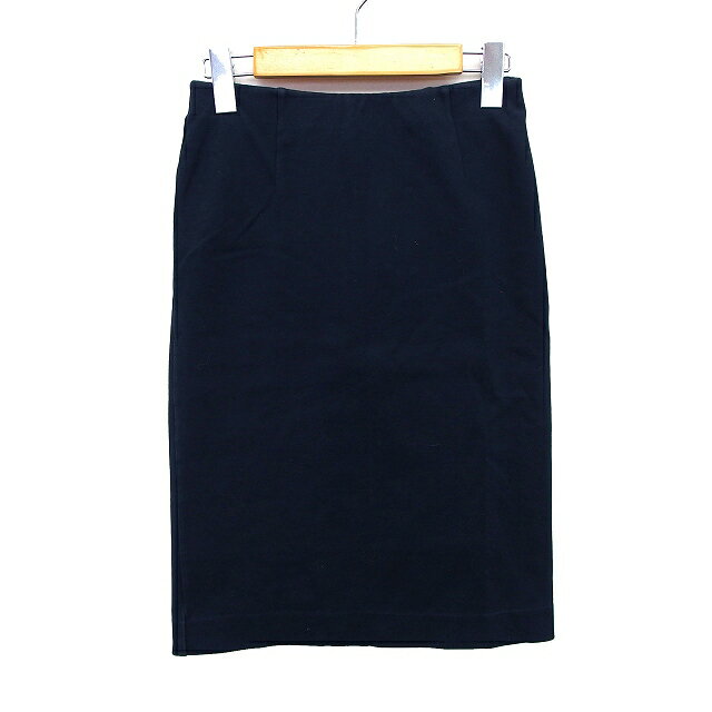 【中古】ドゥーズィエムクラス DEUXIEME CLASSE 台形 スカート 膝丈 無地 シンプル コットン 綿 36 ネイビー 紺 /HT25 レディース 【ベクトル 古着】 240320(4)