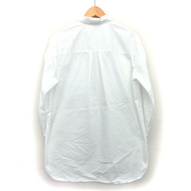 【中古】ナノユニバース nano universe シャツ チュニック ブラウス 無地 シンプル ロングテール 長袖 綿混 1 ホワイト 白 /HT13 レディース 【ベクトル 古着】 240327