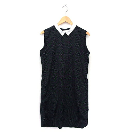 【中古】ビームスボーイ BEAMS BOY シャツワンピース フレア ひざ丈 ステンカラー ドット バックボタン ノースリーブ 黒 ブラック /NT22 レディース 【ベクトル 古着】 240411 【中古】ビームスボーイ BEAMS BOY シャツワンピース フレア ひざ丈 ステンカラー ドット バックボタン ノースリーブ 黒 ブラック /NT22 レディース 【ベクトル 古着】 240411
