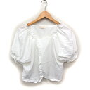 【中古】フランコ frunco バルーンスリーブ ブラウス フリル 無地 F ホワイト 白 /FT38 レディース 【ベクトル 古着】 240420(4)