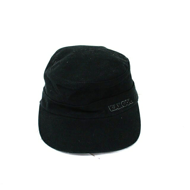 【中古】カンゴール KANGOL キャスケット 帽子 コットン ロゴ S/M ブラック 黒 /KT1 キッズ 【ベクトル 古着】 240501