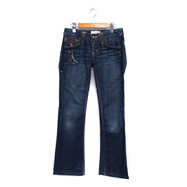 【中古】ジミータバニティ JIMMY TAVERNITI SO JEANS デニム ジーンズ フレア ローライズ ひげ加工 ジップフライ W25 紺 ネイビー /NT2..