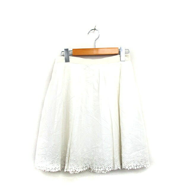 【中古】未使用品 シンシアローリー CYNTHIA ROWLEY タグ付き ギャザー スカート ミニ レース コットン 2 ホワイト 白 /KT17 レディース 【ベクトル 古着】 240516