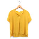 【中古】ドレスキップ DRESKIP ブラウス シフォン ロールアップ 透け感 ロングテール タック 半袖 M 黄 イエロー /NT13 レディース 【ベクトル...