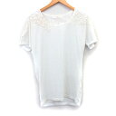 【中古】リヴィイット LIVI it チュニック カットソー 切替 レース アシンメトリー 花柄 半袖 丸首 M ホワイト 白 /HT35 レディース 【ベクト...