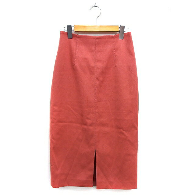 【中古】ノーリーズ Nolley's スカート ナロー ロング スリット コットン混 シンプル バックジップ コーラルピンク /NT11 レディース 【ベクトル 古着】 240703