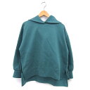 【中古】アズールバイマウジー AZUL by moussy パーカー フーディー ロングテール スリット オーバーサイズ シンプル 長袖 S 緑 グリーン /NT27 レディース 【ベクトル 古着】 240809