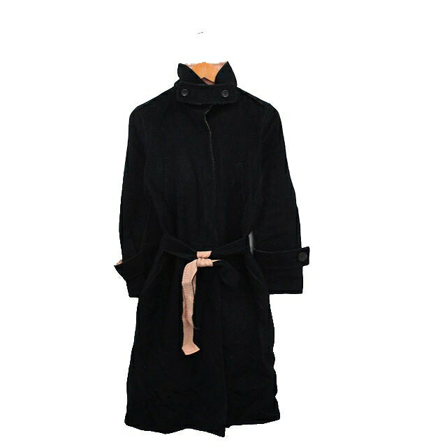 【中古】ボディドレッシングデラックス BODY DRESSING Deluxe スタンドカラー コート ロング リボン シンプル 7 ブラック 黒 /KT13 レディース 【ベクトル 古着】 240809