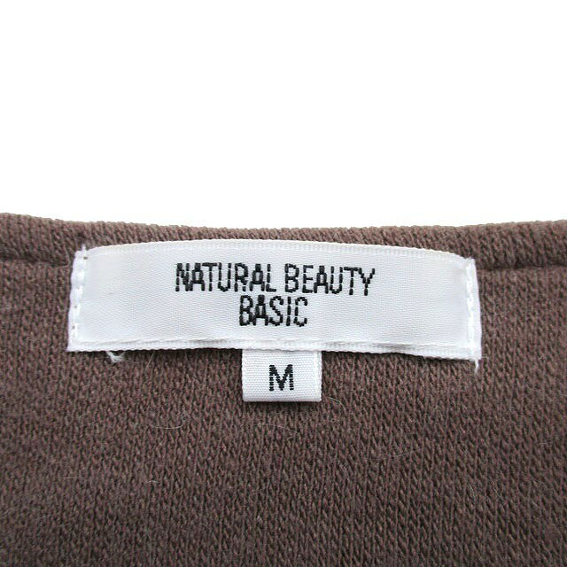 【中古】ナチュラルビューティーベーシック NATURAL BEAUTY BASIC ワンピース ロング 長袖 ボーダー M ブラウン 茶 /KT16 レディース 【ベクトル 古着】 240809