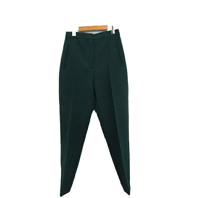 【中古】ザラ ZARA スラックス パンツ センタープレス シンプル S グリーン 緑 /KT27 レディース 【ベクトル 古着】 240819