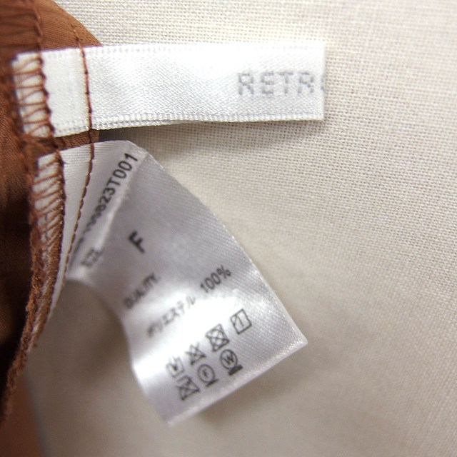 【中古】レトロガール RETRO GIRL シャツ チュニック 長袖 スタンドカラー 無地 シワ加工 F キャメル 茶 /FT4 レディース 【ベクトル 古着】 240724