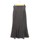 【中古】チーク Cheek スカート マーメイド フレア ロング マキシ丈 スリット チェック S 茶 ブラウン /NT26 レディース 【ベクトル 古着】 240726