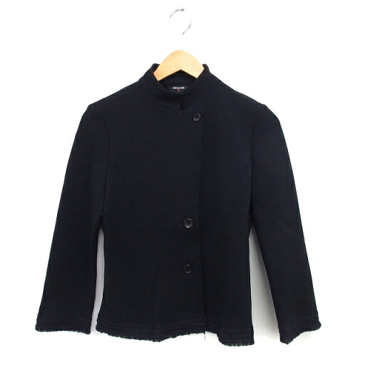 【中古】コムサデモード COMME CA DU MODE ジャケット アウター フリンジ スタンドカラー ウール混 裏地なし 11 黒 ブラック /NT12 レディース 【ベクトル 古着】 240830 【中古】コムサデモード COMME CA DU MODE ジャケット アウター フリンジ スタンドカラー ウール混 裏地なし 11 黒 ブラック /NT12 レディース 【ベクトル 古着】 240830