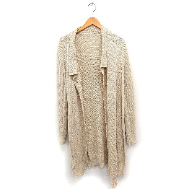 【中古】アズノウアズ ドゥバズ as know as de base リネンブレンド ニット カーディガン ロング丈 オ..