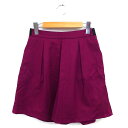 【中古】B&Y ユナイテッドアローズ BEAUTY&YOUTH ビューティー&ユース キュロット パンツ ワイド ショート ウール タック ゆったり M 紫 パ...