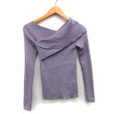 【中古】リエンダ rienda リブ カットソー アシンメトリー シンプル フロントクロス 長袖 Vネック 綿混 F ライラック 紫 /HT2 レディース 【ベクトル 古着】 240927