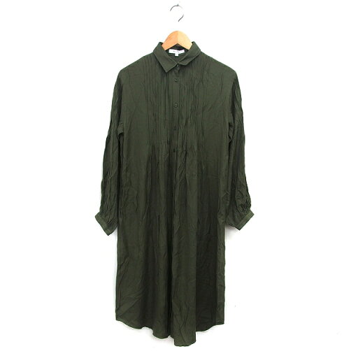 【中古】マウジー MOUSSY シャツワンピース ゆったり ロング ステンカラー ピンタック ラウンドヘム 長袖 F カーキ /NT18 レディース 【ベクトル 古着】 241014 【中古】マウジー MOUSSY シャツワンピース ゆったり ロング ステンカラー ピンタック ラウンドヘム 長袖 F カーキ /NT18 レディース 【ベクトル 古着】 241014