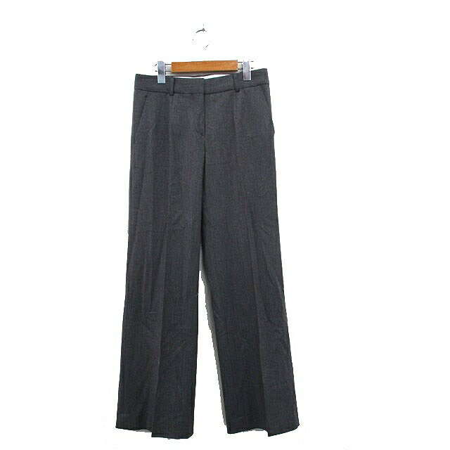 【中古】セオリー Theory ストレート パンツ センタープレス ウール シンプル 6 グレー 灰 /KT36 レディース 【ベクトル 古着】 241012