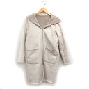 【中古】シンプリシテェ SIMPLICITE リバーシブル フェイク ムートン コート アウター ロング丈 グレージュ /FT28 レディース 【ベクトル 古着】 241019(4)