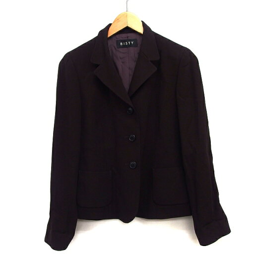【中古】ビスティ BISTY テーラード ジャケット シングル 無地 シンプル ブラウン 茶 /HT11 レディース 【ベクトル 古着】 241025 【中古】ビスティ BISTY テーラード ジャケット シングル 無地 シンプル ブラウン 茶 /HT11 レディース 【ベクトル 古着】 241025
