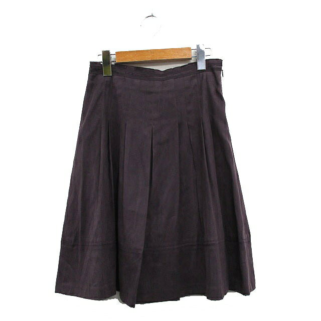 【中古】ナチュラルビューティー NATURAL BEAUTY ギャザー スカート ミニ シンプル 36 パープル 紫 /KT9 レディース 【ベクトル 古着】 241026