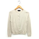 【中古】アンタイトル UNTITLED カーディガン ニット リブ ウール混 クルーネック ハイゲージ シンプル 長袖 2 ベージュ /NT12 レディース 【ベクトル 古着】 241111(4)