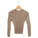 【中古】スライ SLY ニット カットソー リブ クルーネック ラメ混 ストレッチ 長袖 F 茶 ブラウン /NT20 レディース 【ベクトル 古着】 241108(4)