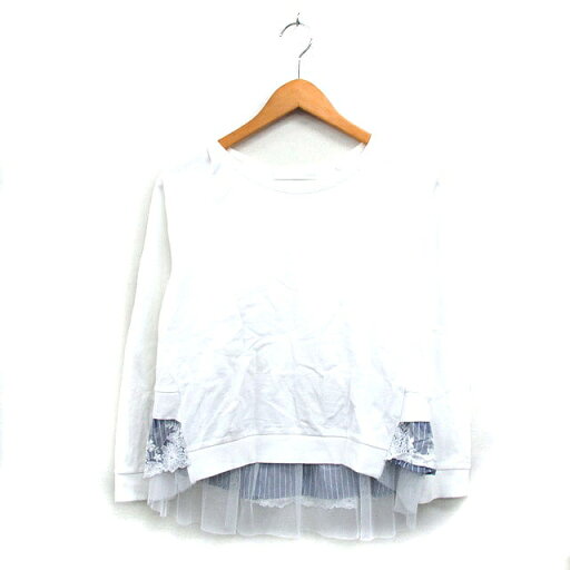 【中古】スピック&スパン Spick&Span カットソー Tシャツ 長袖 レース 重ね着風 コットン ホワイト 白 /KT6 レディース 【ベクトル 古着】 241122 【中古】スピック&スパン Spick&Span カットソー Tシャツ 長袖 レース 重ね着風 コットン ホワイト 白 /KT6 レディース 【ベクトル 古着】 241122