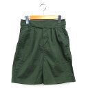 【中古】グローバルワーク GLOBAL WORK ハーフパンツ ワイド タック コットン混 ジップフライ シンプル M カーキ /NT22 レディース 【ベクト...