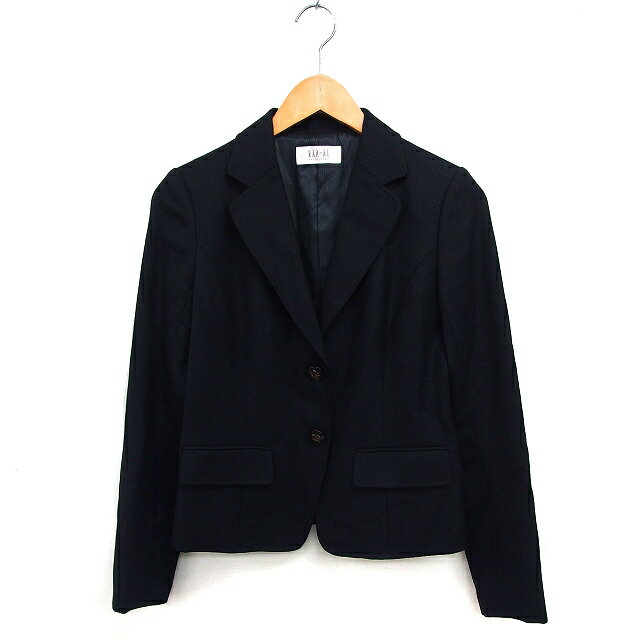 【中古】SAN-AI PHILOSOPHY テーラード ジャケット アウター 総裏地 ウール スリット ラメ混 M 黒 ブラック /NT16 レディース 【ベクトル 古着】 241205