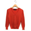 【中古】ドゥーズィエムクラス DEUXIEME CLASSE LALLURE ニット セーター ウール混 シルク混 Vネック リブ ハイゲージ 長袖 テラコッタ /NT26 レディース 【ベクトル 古着】 241206(4)