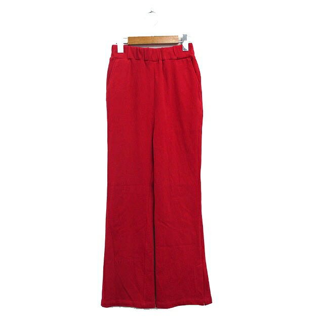 【中古】ニコアンド Niko and.. フレアパンツ コットン シンプル S レッド 赤 /KT32 レディース 【ベクトル 古着】 241211(4)