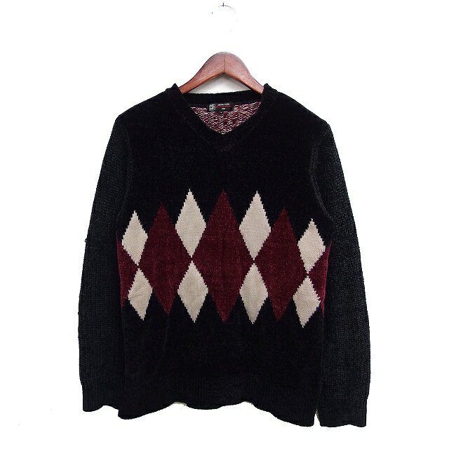 【中古】エムケーミッシェルクランオム MK MICHEL KLEIN HOMME モールニット セーター Vネック ダイヤ..