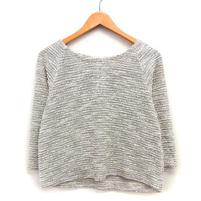 【中古】ブロードゥリー&コー Broderie&Co ナノユニバース セーター ニット 総柄 シンプル バックジッ..