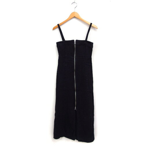 【中古】ジーナシス JEANASIS デニム キャミワンピース サロペット ジャンパースカート ロング丈 無地 F ブラック 黒 /FT2 レディース 【ベクトル 古着】 241211 【中古】ジーナシス JEANASIS デニム キャミワンピース サロペット ジャンパースカート ロング丈 無地 F ブラック 黒 /FT2 レディース 【ベクトル 古着】 241211